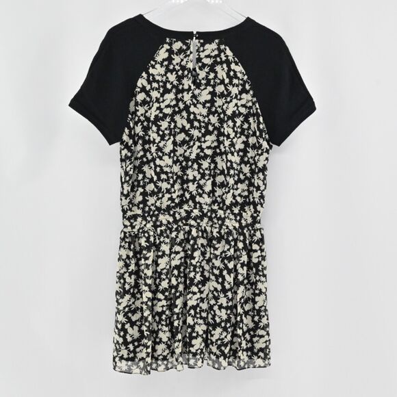 MAISON SCOTCH Dress Womens Size 4 Floral Mini Black Tropical Print Smocked NEW - Picture 5 of 14